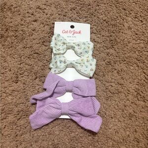 Cat & Jack Floral and Lavender Hair Bow Set